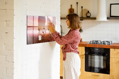 Magnetisch planbord voor de muur van bedrukt glas Mistige ochtend