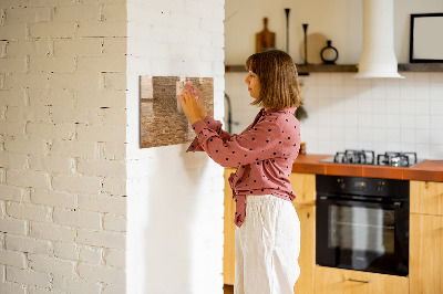 Magnetisch planbord voor de muur van bedrukt glas Licht hout