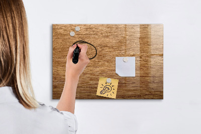 Magnetisch planbord voor de muur van bedrukt glas Licht hout