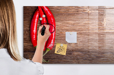 Magnetisch planbord voor de muur van bedrukt glas Paprika's