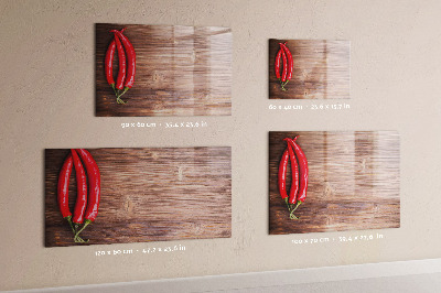 Magnetisch planbord voor de muur van bedrukt glas Paprika's