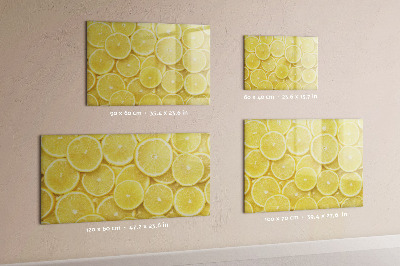 Magnetisch planbord voor de muur van bedrukt glas Citroenschijfjes