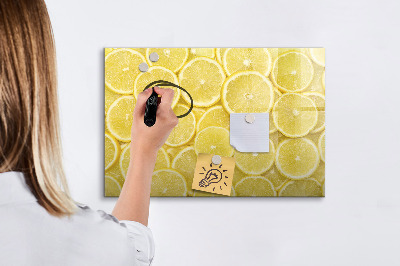 Magnetisch planbord voor de muur van bedrukt glas Citroenschijfjes