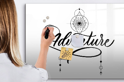 Uitwisbaar glazen planbord met magnetische functie Avontuur