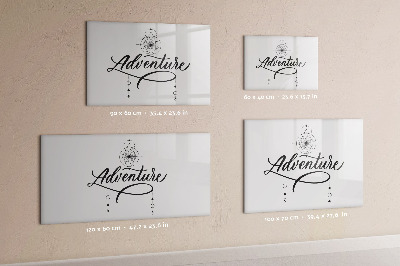 Uitwisbaar glazen planbord met magnetische functie Avontuur