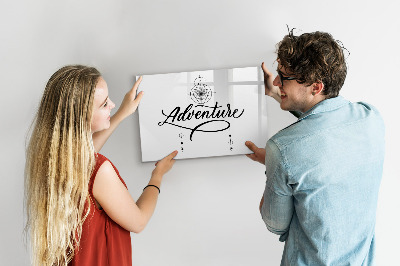 Uitwisbaar glazen planbord met magnetische functie Avontuur