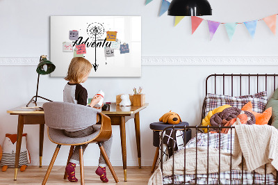 Magnetisch planbord voor de muur van bedrukt glas Avontuur