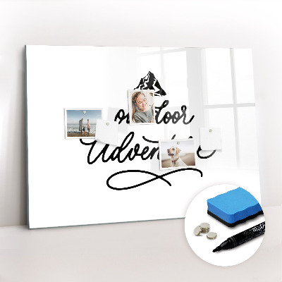 Uitwisbaar glazen planbord met magnetische functie Buitenavontuur
