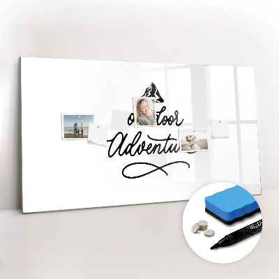 Uitwisbaar glazen planbord met magnetische functie Buitenavontuur