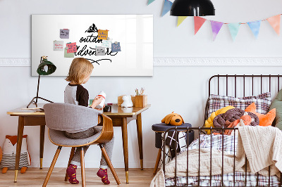 Uitwisbaar glazen planbord met magnetische functie Buitenavontuur