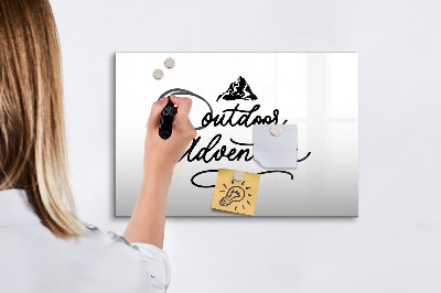 Uitwisbaar glazen planbord met magnetische functie Buitenavontuur