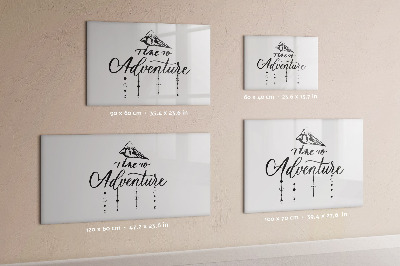 Magnetisch planbord voor de muur van bedrukt glas Avontuur