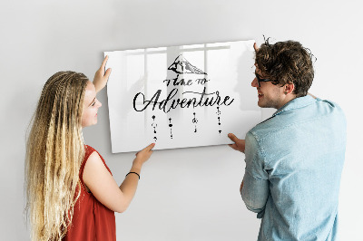 Magnetisch planbord voor de muur van bedrukt glas Avontuur