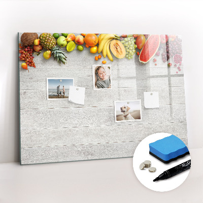 Magnetisch planbord voor de muur van bedrukt glas Fruit op tafel