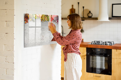 Magnetisch planbord voor de muur van bedrukt glas Fruit op tafel