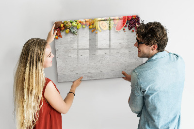 Magnetisch planbord voor de muur van bedrukt glas Fruit op tafel