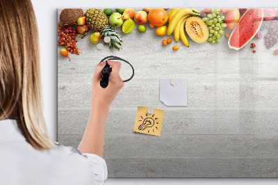 Magnetisch planbord voor de muur van bedrukt glas Fruit op tafel