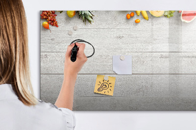 Magnetisch planbord voor de muur van bedrukt glas Fruit op tafel