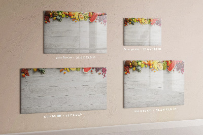 Magnetisch planbord voor de muur van bedrukt glas Fruit op tafel