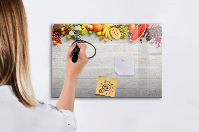 Magnetisch planbord voor de muur van bedrukt glas Fruit op tafel