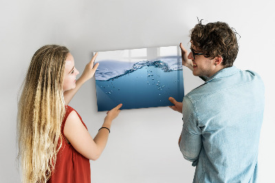 Uitwisbaar glazen planbord met magnetische functie Close-up van het water