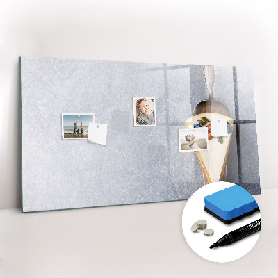 Beschrijfbaar magneetbord van glas met design Een fluitje van een cent