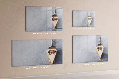 Beschrijfbaar magneetbord van glas met design Een fluitje van een cent