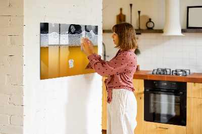 Magnetisch planbord voor de muur van bedrukt glas Close-up van bier