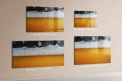 Magnetisch planbord voor de muur van bedrukt glas Close-up van bier