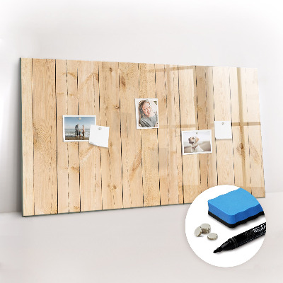 Uitwisbaar glazen planbord met magnetische functie Houten planken