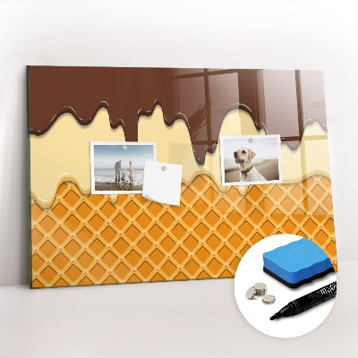 Magnetisch planbord voor de muur van bedrukt glas Ijsje