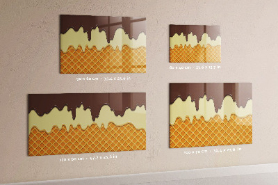 Magnetisch planbord voor de muur van bedrukt glas Ijsje