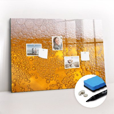 Beschrijfbaar magneetbord van glas met design Bier