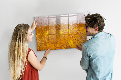 Beschrijfbaar magneetbord van glas met design Bier