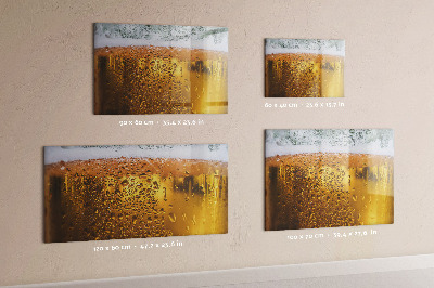 Magnetisch planbord voor de muur van bedrukt glas Een mok bier