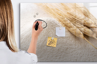 Beschrijfbaar magneetbord van glas met design Meel