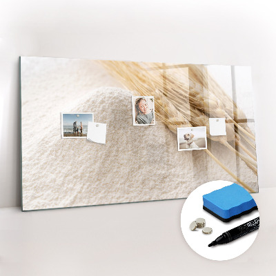 Beschrijfbaar magneetbord van glas met design Meel