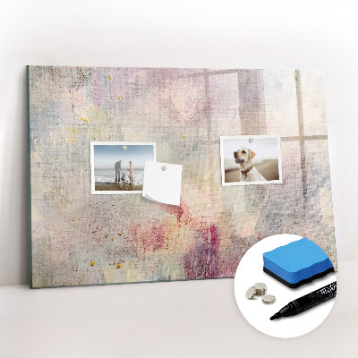 Beschrijfbaar magneetbord van glas met design Geschilderde abstractie