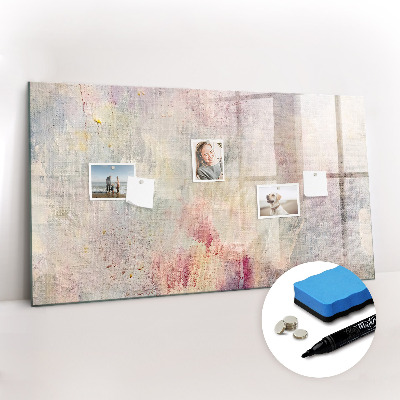 Beschrijfbaar magneetbord van glas met design Geschilderde abstractie