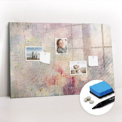 Beschrijfbaar magneetbord van glas met design Geschilderde abstractie