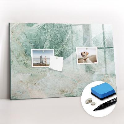 Beschrijfbaar magneetbord van glas met design Marmeren oppervlak