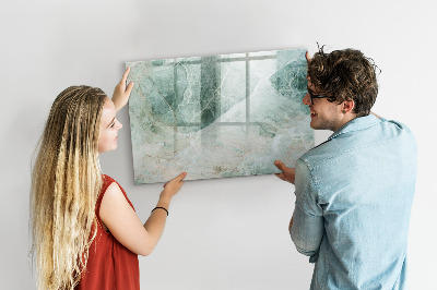 Beschrijfbaar magneetbord van glas met design Marmeren oppervlak