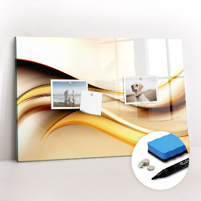 Uitwisbaar glazen planbord met magnetische functie Abstracte golf