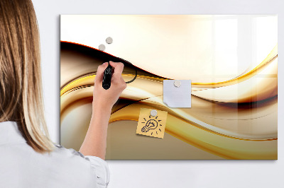 Uitwisbaar glazen planbord met magnetische functie Abstracte golf