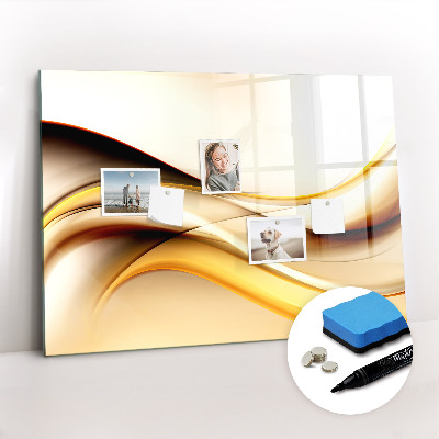 Uitwisbaar glazen planbord met magnetische functie Abstracte golf