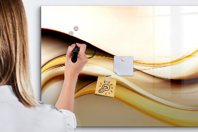 Uitwisbaar glazen planbord met magnetische functie Abstracte golf