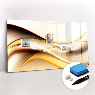 Uitwisbaar glazen planbord met magnetische functie Abstracte golf