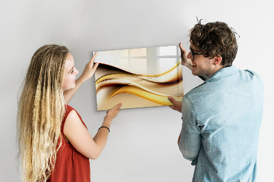 Uitwisbaar glazen planbord met magnetische functie Abstracte golf