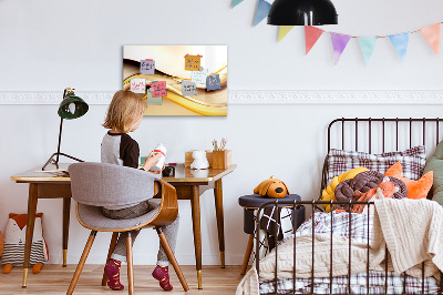 Uitwisbaar glazen planbord met magnetische functie Abstracte golf