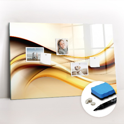 Uitwisbaar glazen planbord met magnetische functie Abstracte golf